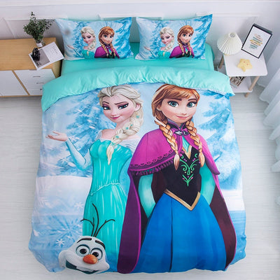 Bettwäsche-Set mit Anna- und Elsa-Zeichnung