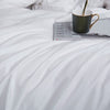 Weißes, einfarbiges Bettwäscheset aus 100 % Baumwolle