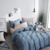 Bettwäsche-Set aus 100 % Baumwolle, einfarbig, Blau