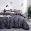 Bettwäsche-Set aus 100 % Baumwolle, einfarbig, Dunkelgrau