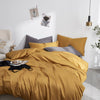 Bettwäsche-Set aus 100 % Baumwolle, einfarbig, Gelb