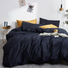 Bettwäsche-Set aus 100 % Baumwolle, einfarbig, Schwarz