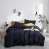 Bettwäsche-Set aus 100 % Baumwolle, einfarbig, Schwarz
