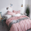 Bettwäsche-Set aus 100 % Baumwolle, einfarbig, Rosa