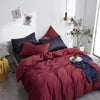 Einfarbiges Bettwäscheset aus 100 % Baumwolle, Rot