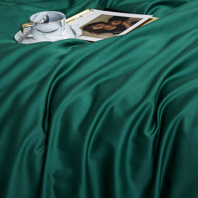 Bettwäsche-Set aus 100 % Baumwolle, einfarbig, Grün