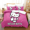 Gestreifter Bettbezug „Hello Kitty“.