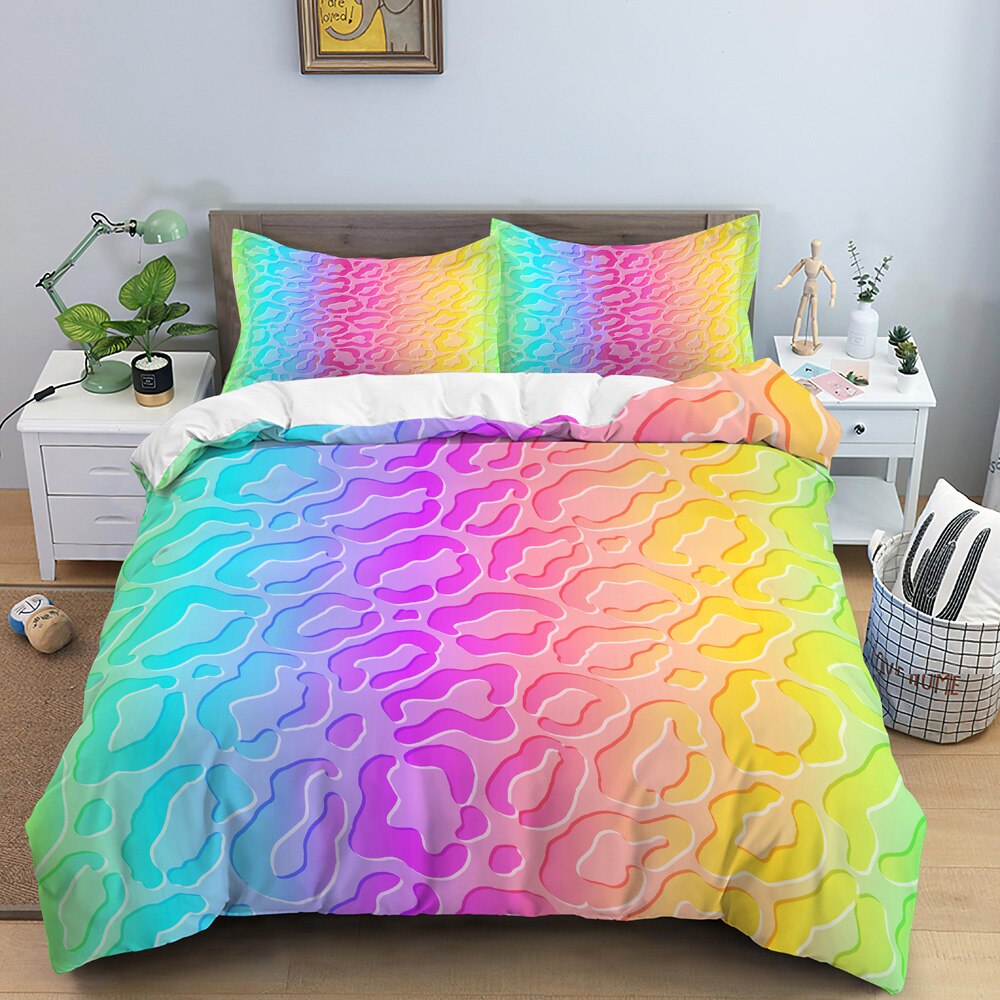 Neon-Regenbogen-Bettbezug