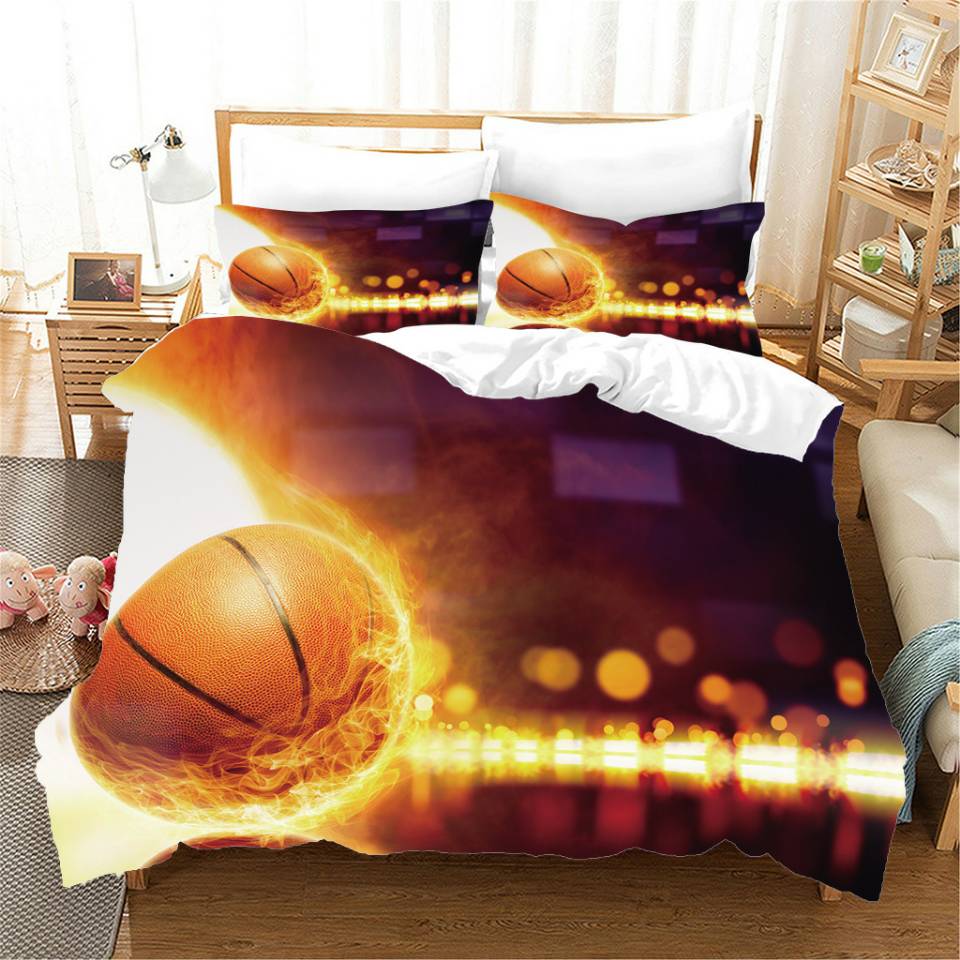Basketball-Bettbezug in Flammen