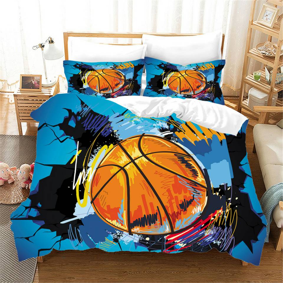 Blauer Basketball-Bettbezug mit Farbverlauf
