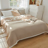 Beigefarbener Bettbezug aus Baumwollgaze