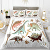 Weißer Bettbezug mit Dinosauriermuster