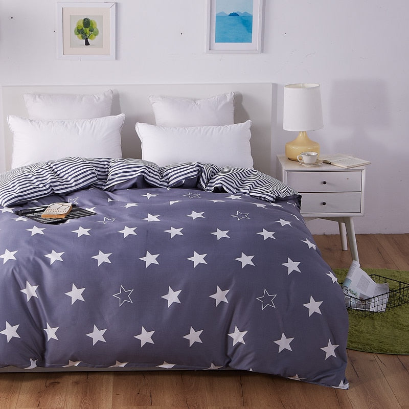 Blauer Stern-Bettbezug