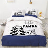 Niedlicher blau-weißer Panda-Bettbezug