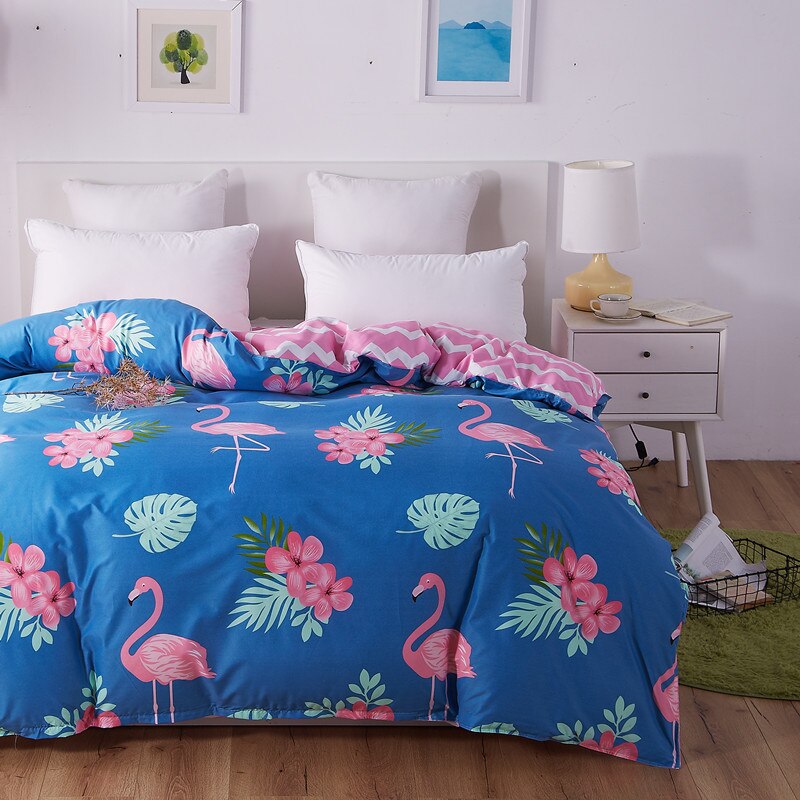 Flamingoblauer Bettbezug