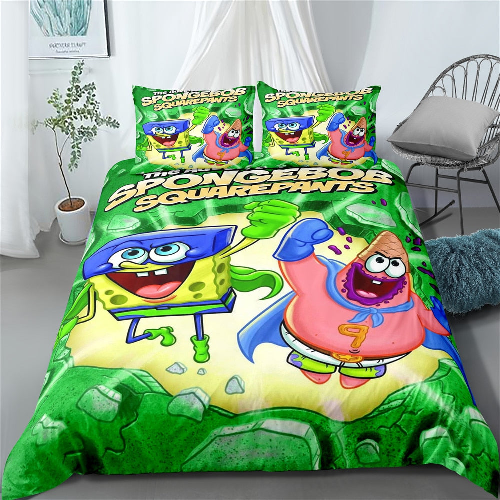 Spongebob Schwammkopf und Patrick Super Heroes Bettbezug