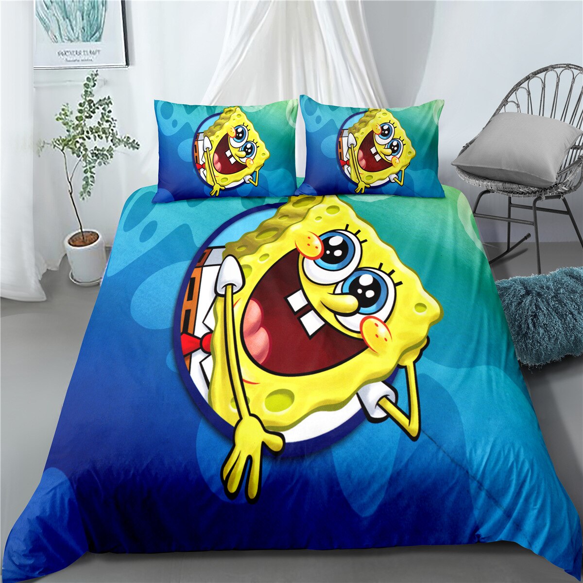 Happy Spongebob Schwammkopf Bettbezug