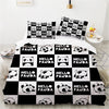 Niedliche Panda-Bettbezugbezüge in Weiß und Schwarz