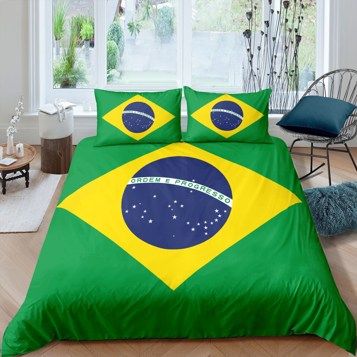 Bettbezug mit Brasilien-Flagge
