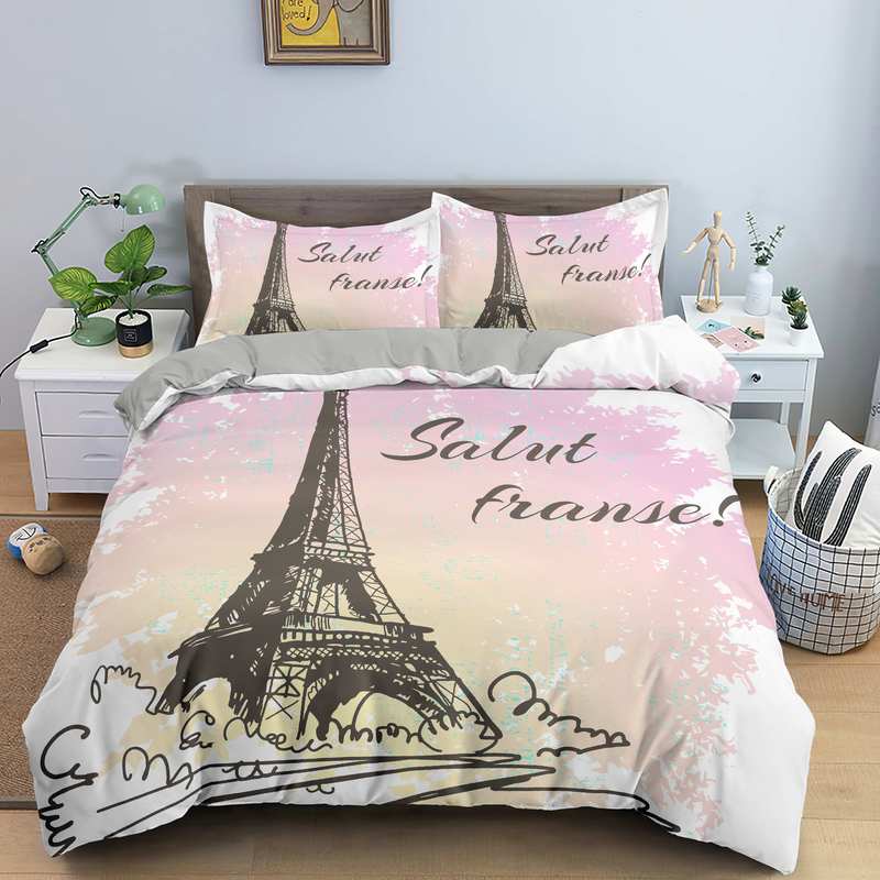 Eleganter Bettbezug mit Eiffelturm