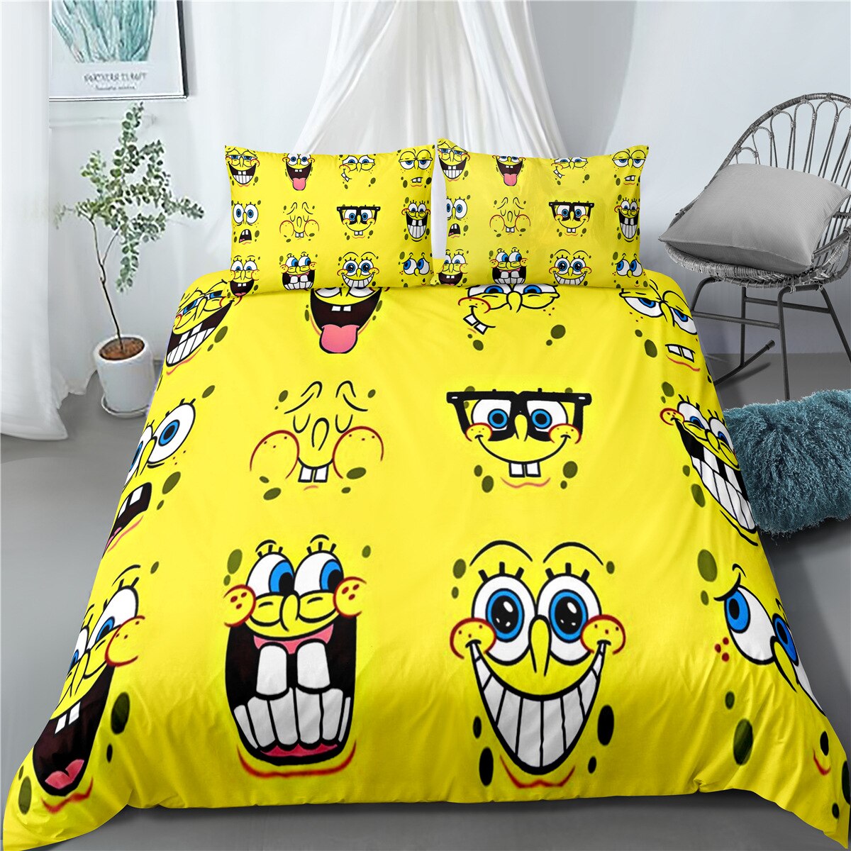 Spongebob Schwammkopf Gelber Bettbezug