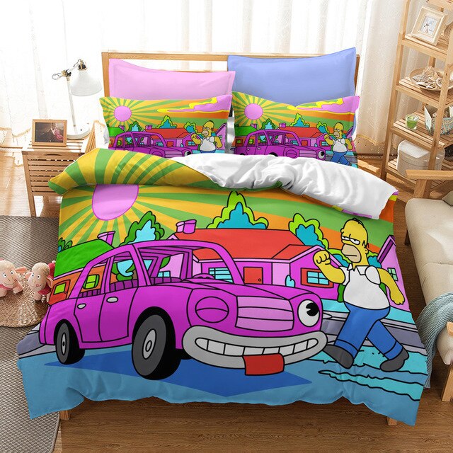 Bettbezug Das Simpsons Lila Auto