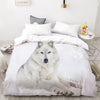 Weißer Wolf im Schnee Bettbezug