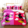 Roter und rosa Mickey und Minnie Kiss Bettbezug