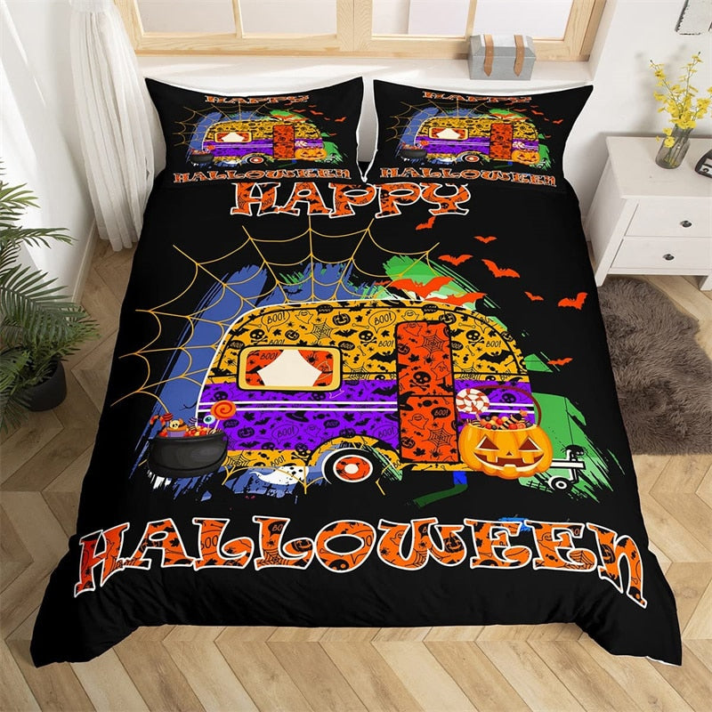 Mehrfarbiger Bettbezug für Halloween-Partys