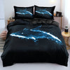 Blauer Delfin-Bettbezug in Schwarz