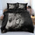 Schwarz-weißer Bettbezug mit Löwe und Löwin