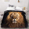 Löwe-schwarzer Bettbezug