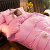Bettbezug aus bonbonrosa Samt