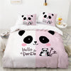 Niedlicher Panda-Bettbezug in Rosa und Weiß