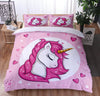 Wunderschöner rosa Einhorn-Bettbezug