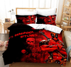 Roter und schwarzer Bettbezug Deadpool Skulls