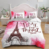 Romantischer Eiffelturm-Bettbezug