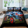 Alter blauer Traktor-Bettbezug