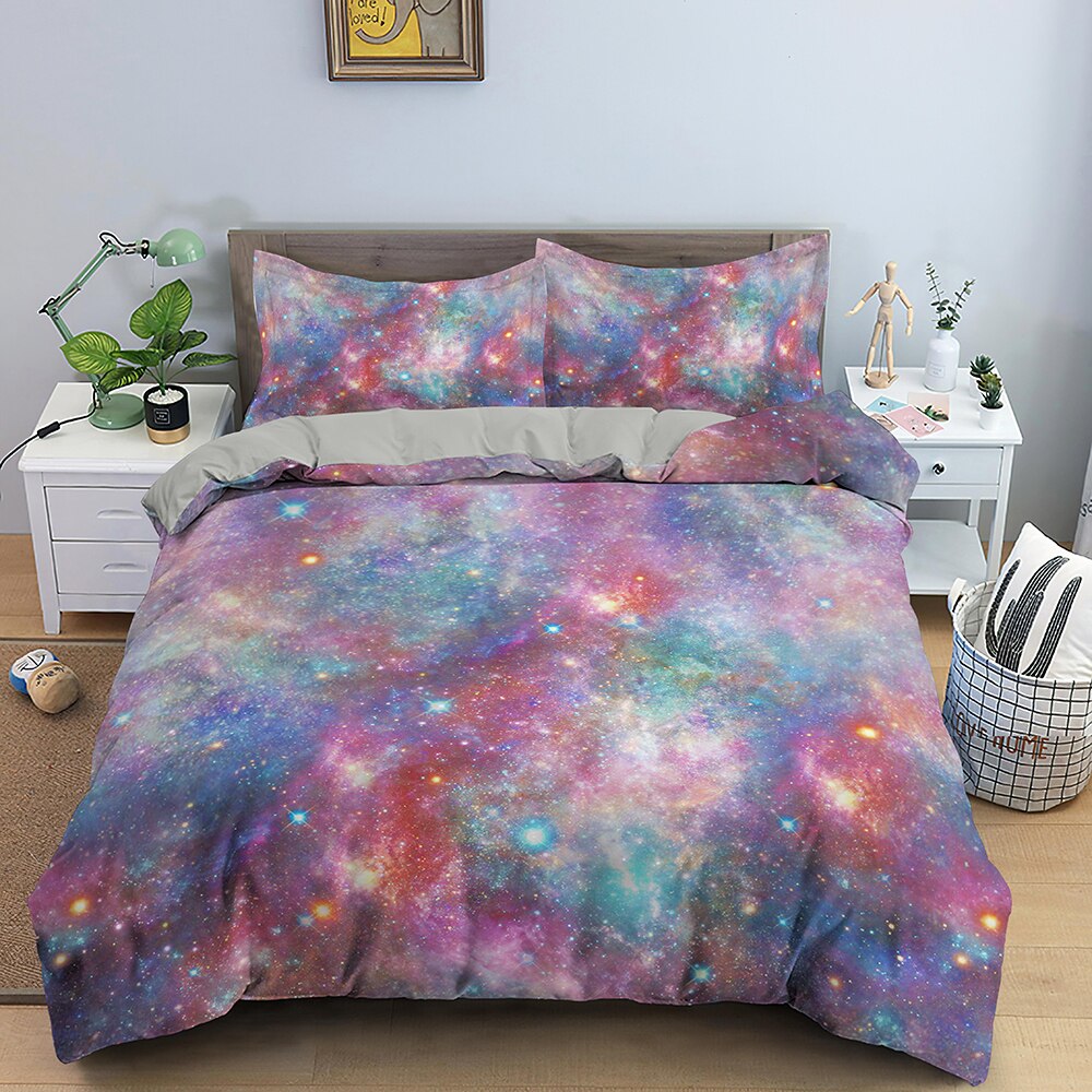 Mehrfarbiger Universum-Bettbezug