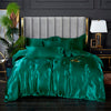 Glänzender grüner Satin-Bettbezug