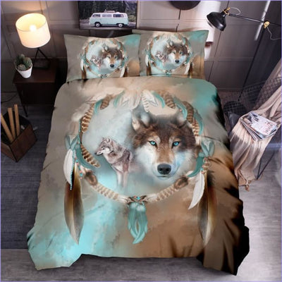 Wolf-Traumfänger-Bettbezug