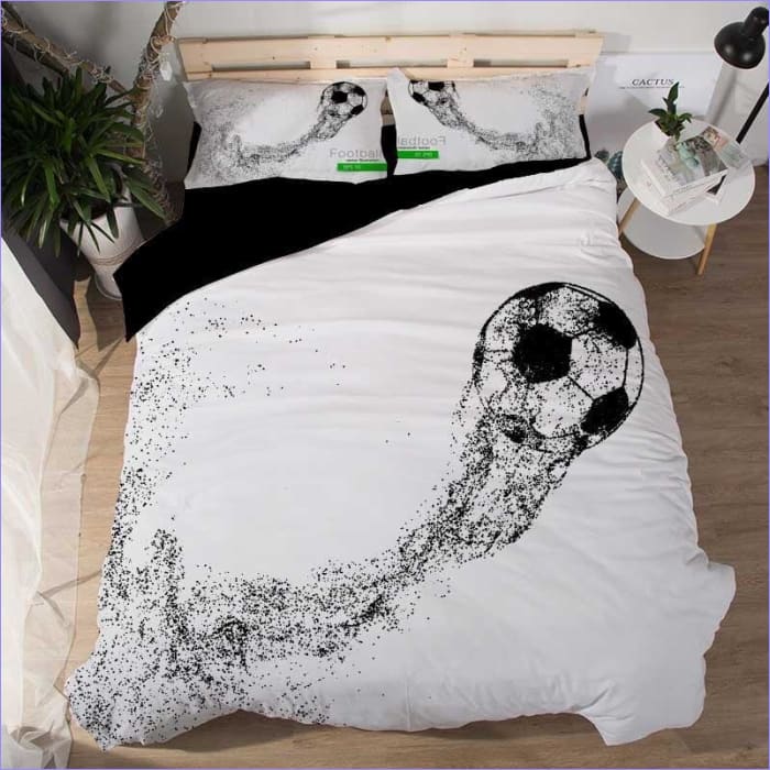 Schwarz-weißer Fußball-Bettbezug