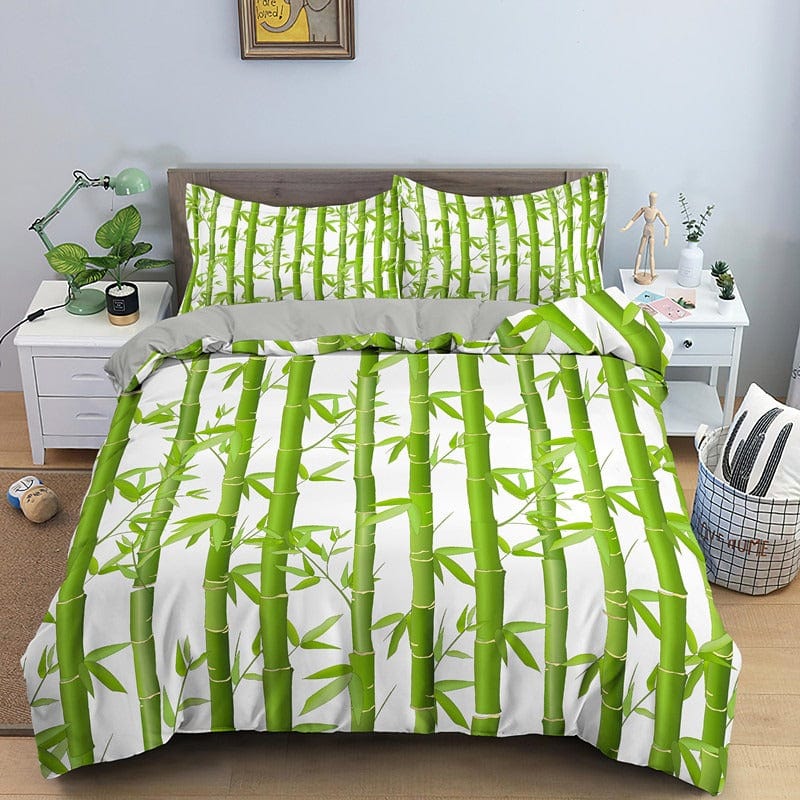 Grüner Bambus-Bettbezug