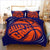 Blauer und orangefarbener Basketball-Bettbezug