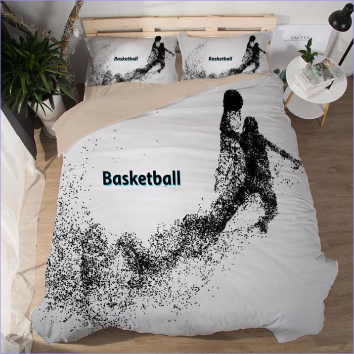 Basketball Dunk Bettbezug Schwarz und Weiß