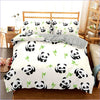 Beigefarbener Panda-Bambus-Bettbezug