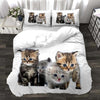 Weißer Bettbezug mit Kätzchen, 200 x 200