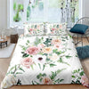 Romantischer Blumen-Bettbezug in Weiß