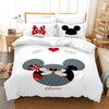 Mickey und Minnie küssen sich, weißer Bettbezug