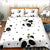 Bettbezug „Sleepy Panda“ mit schwarzen Dreiecken und weißem Muster